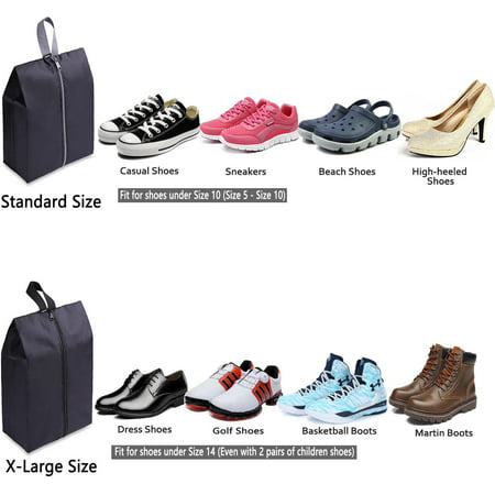Shoe Bags with Zipper Closure Waterproof Nylon Storage Bag for Men & Women Pack 4 